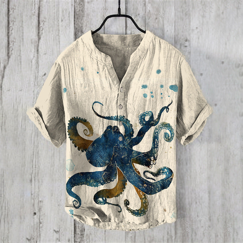Casual Santa Para Festival Printed Hawaiian Shirt Men