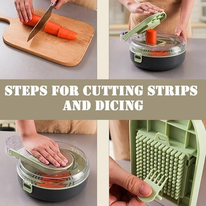 Premium Vegetable Chopper, 9-in-1 Multifunctional Slicer, Cutter, Shredder, 25.4 cm