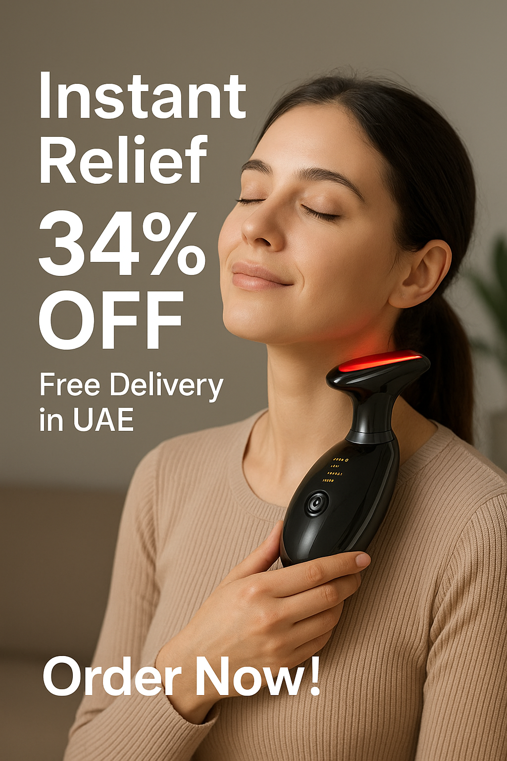 Neck & Face Massager with 7 Colors-Multi-Functional Skincare Tool,Home Beauty Device for Wrinkles&Relaxation