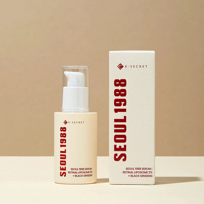K-SECRET SEOUL 1988 Retinal Serum – Formulated with Advanced Retinal Liposome 2% and 58% Black Ginseng Extract | Fine Lines and Skin Texture Care Serum | Korean Skincare, 30ml / 1.01 fl oz