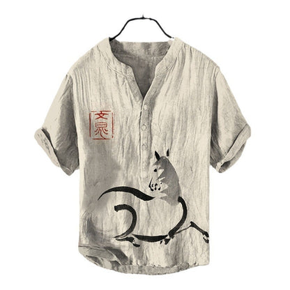 Casual Santa Para Festival Printed Hawaiian Shirt Men