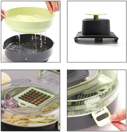 Premium Vegetable Chopper, 9-in-1 Multifunctional Slicer, Cutter, Shredder, 25.4 cm