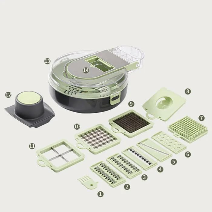 Premium Vegetable Chopper, 9-in-1 Multifunctional Slicer, Cutter, Shredder, 25.4 cm