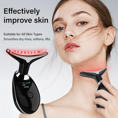 Neck & Face Massager with 7 Colors-Multi-Functional Skincare Tool,Home Beauty Device for Wrinkles&Relaxation