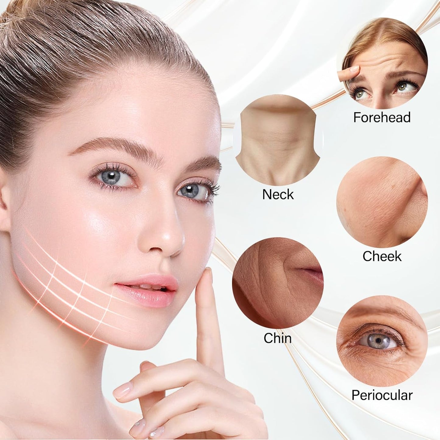 Neck & Face Massager with 7 Colors-Multi-Functional Skincare Tool,Home Beauty Device for Wrinkles&Relaxation