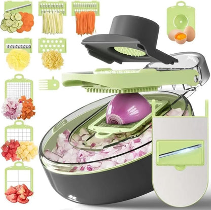 Premium Vegetable Chopper, 9-in-1 Multifunctional Slicer, Cutter, Shredder, 25.4 cm