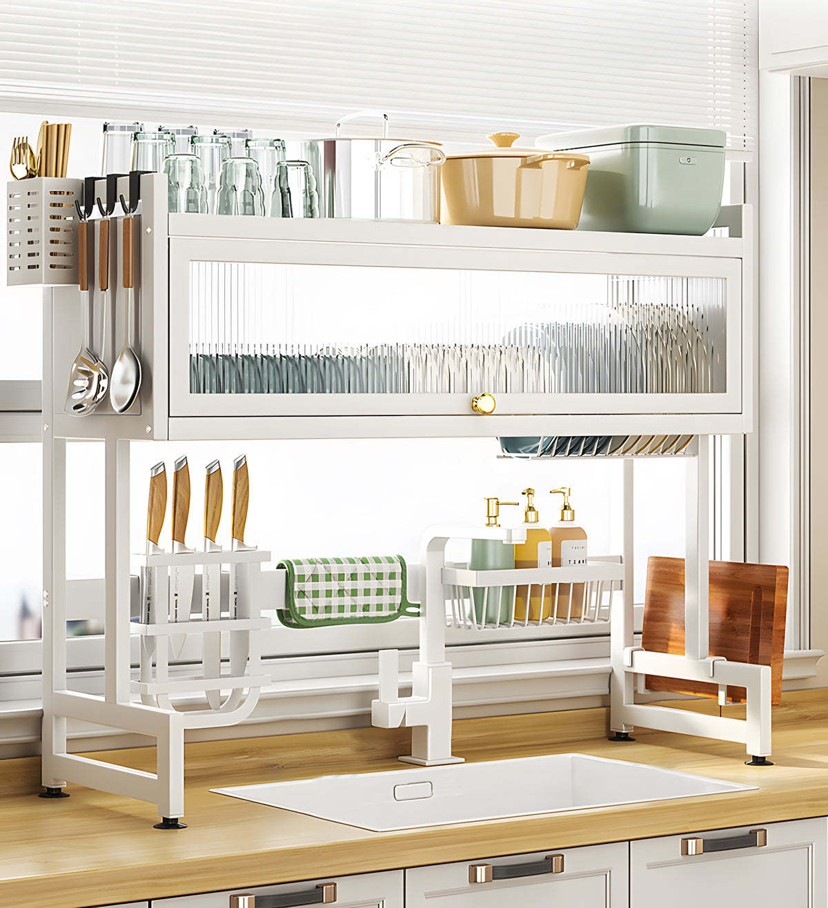 Kitchen Sink Storage Stand Surface Washed Bowl And Chopstick Rack Storage Household Drain Basket Rack