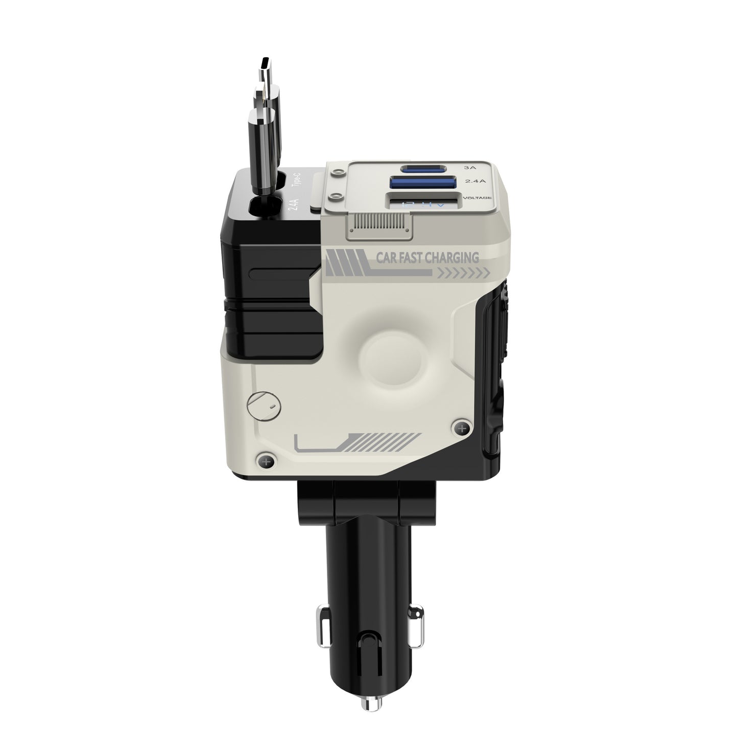 Car Charger Fast Charging And Retractable 4 in 1 Cigarette Lighter