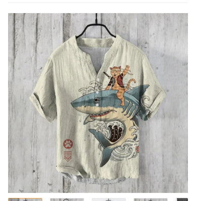 Casual Santa Para Festival Printed Hawaiian Shirt Men